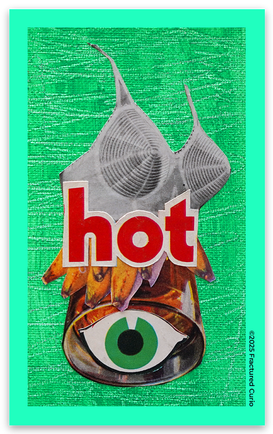 Collage with text 'hot' on a green background